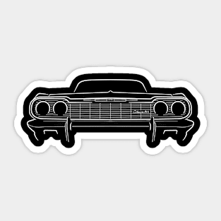 front/back 1964 Chevy Impala - stencil, white Sticker